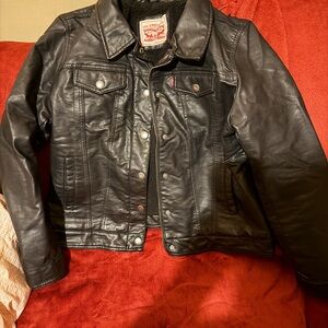 Levi's Black Leather Outerwear
